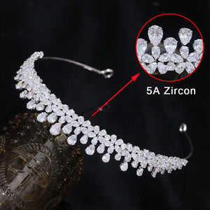 Small Tiara and Crown Zirconia Headpiece