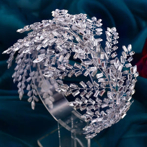 Luxury Rhinestones Headband Bridal Crown Hair Jewellery Handmade Wedding Hair Accessories