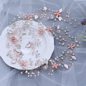 Bridal Handmade Vine Hair Ornament Pearl Wedding Headwear Bride Exquisite Accessories