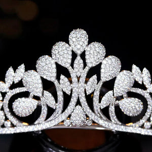 Stylish Cubic Zirconia Bridal Tiara and Crown