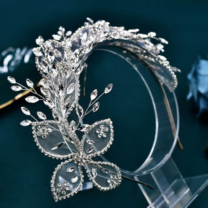Lace Leaf Bridal Wedding Head Piece Crystal Jewellery Hair Accessories