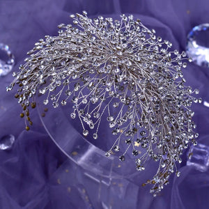 Wedding Headband Crown Silver Color Rhinestone Woman Headband Bride Hair Accessories