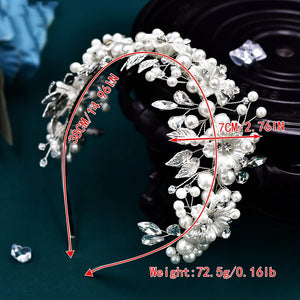 Pearls Rhinestone Bridal Hair Hoop Wedding Hair Accessories Woman Head Jewellery