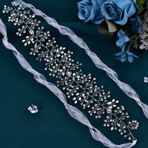 Bridal Tiara Pearls Rhinestone Headpiece Jewellery Wedding Headdress