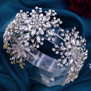 Bridal Headband Crystal Floral Wedding Hair Accessories