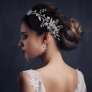 Bridal Beauty: Flower and Leaf Hair Vine Headband