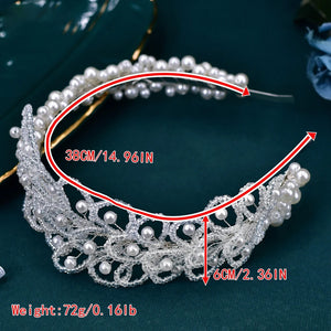 Elegant Pearls Bridal Hair Band Handmade Beaded Wedding Accessories