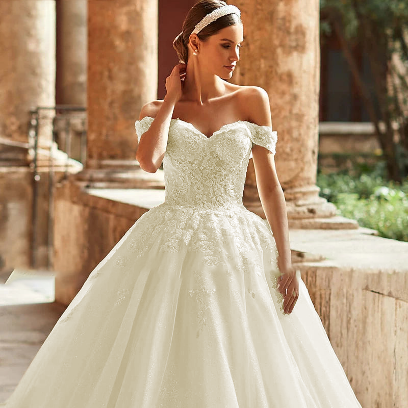 Adoly Mey 2024 Appliqu Tulle A-Line Wedding Dress with Sweetheart Neckline, White / 2 Adoly Mey 2024 Appliqu Tulle A-Line Wedding Dress with Sweetheart Neckline, White / 2