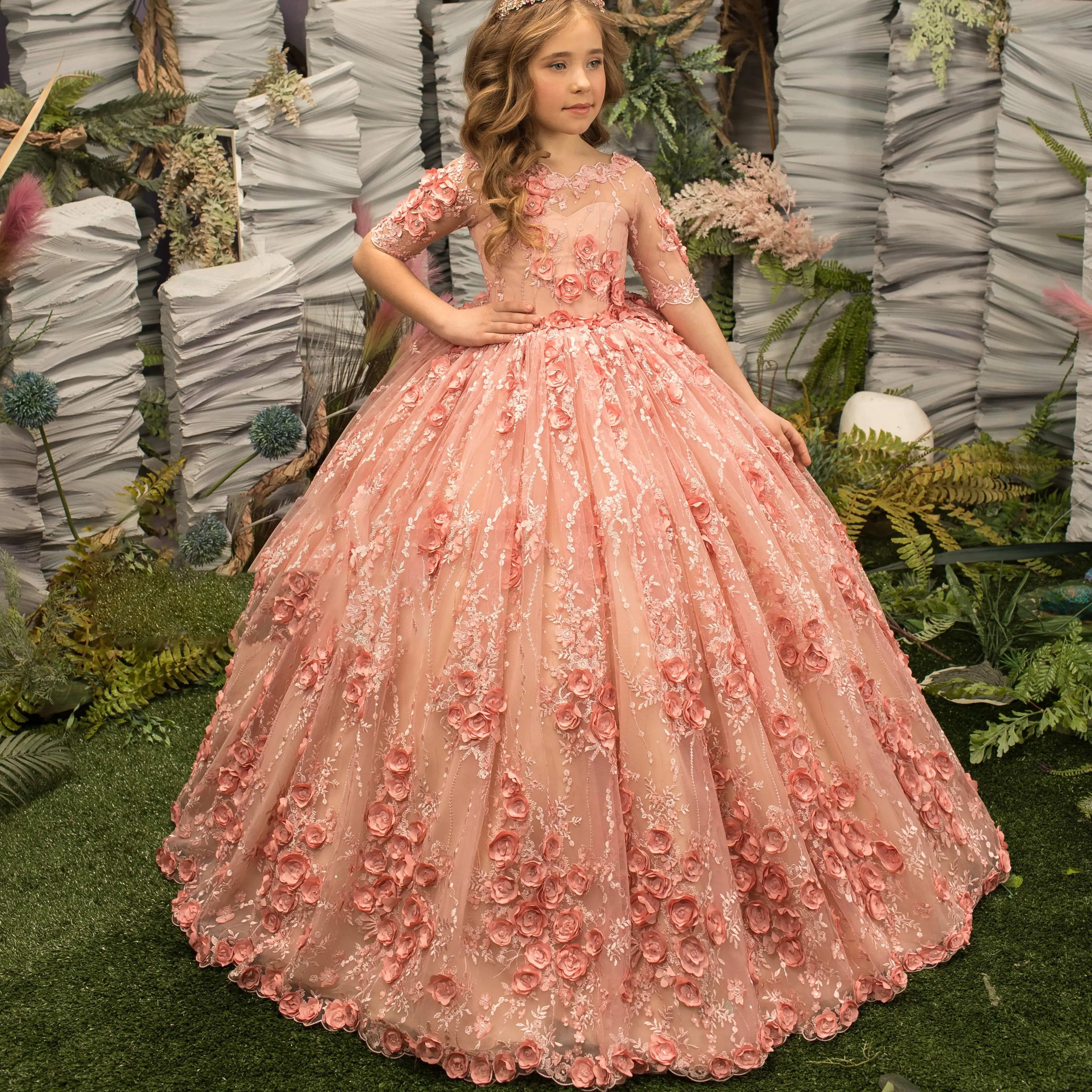 Princess Luscious Tulle Fluffy Skirt Girls Party Dress