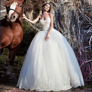 Princess Ball Gown Wedding Dress Full Beading Crystal Gorgeous Bridal Gown