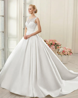 Satin Wedding Gowns Direct  Appliques Buttons Sexy Backless Simple A-Line Bridal Dresses