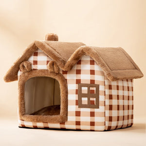 Warm Plush Cat Bed House