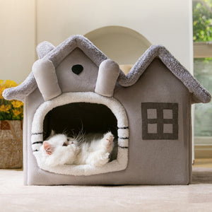 Warm Plush Cat Bed House