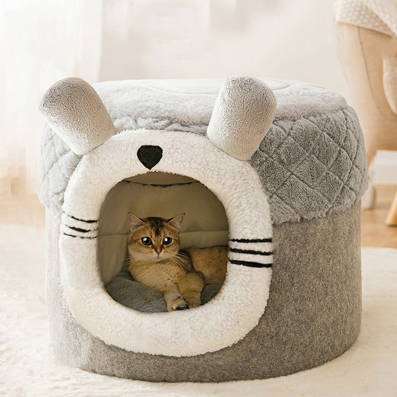 Cat Basket Bed Cat House Warm Cave Kennel