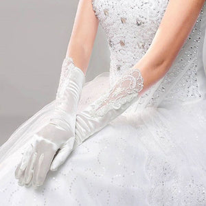 Bridal Long White Gloves