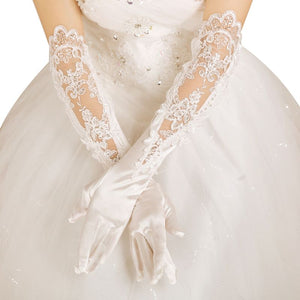 Bridal Embroidery Long Gloves