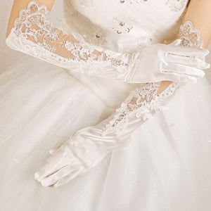 Bridal Embroidery Long Gloves