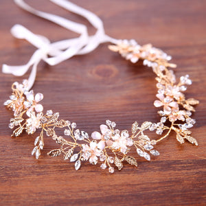 Trendy Bridal Flower Hair Jewellery Crystal Rhinestone Headband