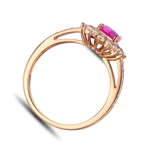 Pink 1.02ct Sapphire 0.65ct Natural Diamond Engagement Ring