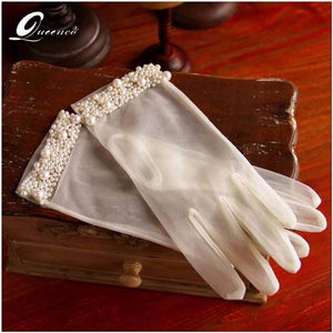 Glamour Pearl Bridal Wedding Gloves