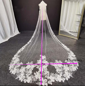 Beautiful Flower Lace Wedding Veil