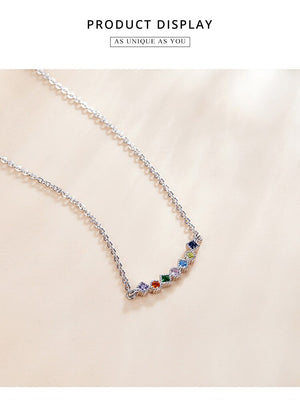 Rainbow 925 Sterling Silver Necklace