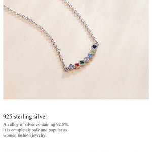 Rainbow 925 Sterling Silver Necklace