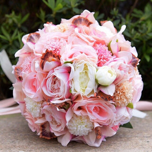 Pink Rose Bridal Bouquet Flowers