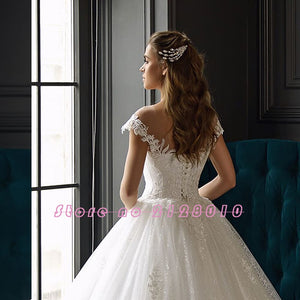 Princess Ball Gown Wedding Dress Shiny Bridal Gown