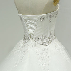New Special Sparkly Beading Crystal Sequins A-Line Off the Shoulder Wedding Dress