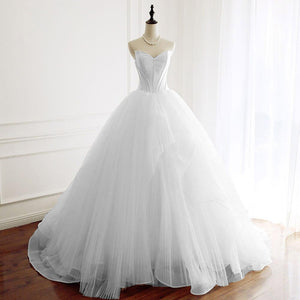 A-Line Silhouette Wedding Gown Off The Shoulder Bridal Dress