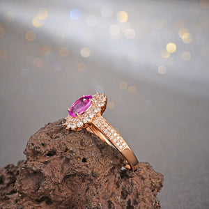 Pink 1.02ct Sapphire 0.65ct Natural Diamond Engagement Ring